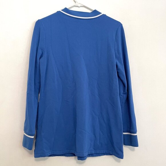 SUSAN GRAVER Brushed Back Knit V-Neck Tunic Blue Pullover Sweatshirt PETITE SP - Picture 11 of 13